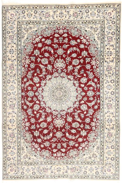 Nain 9La Rug 202X300 Authentic
 Oriental Handknotted Beige/Light Grey (Wool/Silk, Persia/Iran)