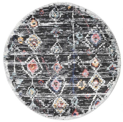 Fylke 러그 Ø 150 모던 원형 다크 그레이/화이트/크림 ( 터키)