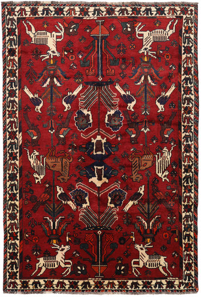 Shiraz Rug 171X251 Authentic
 Oriental Handknotted Black/Dark Red/Rust Red (Wool, Persia/Iran)