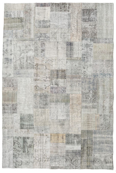 Patchwork Matto 200X300 Moderni Käsinsolmittu Vaaleanharmaa (Villa, Turkki)