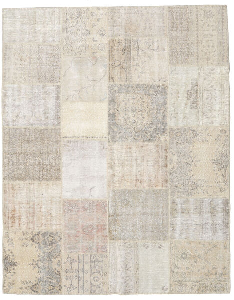 Patchwork Matto 200X252 Moderni Käsinsolmittu Vaaleanharmaa/Vaaleanruskea (Villa, Turkki)