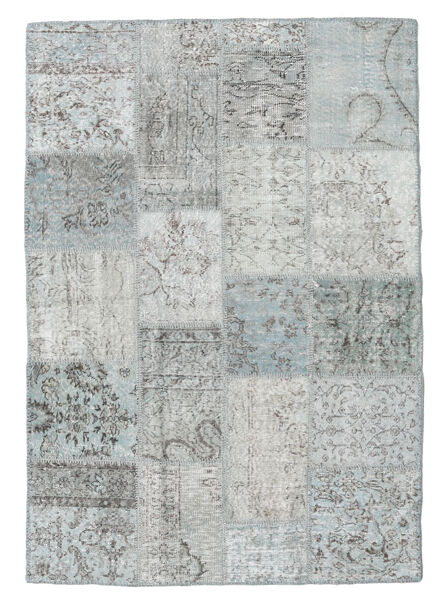 Patchwork Rug 140X201 Authentic
 Modern Handknotted Light Grey/Beige (Wool, Turkey)
