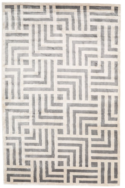 Maze Rug 200X300 Authentic
 Modern Handknotted Light Grey/White/Creme ( India)