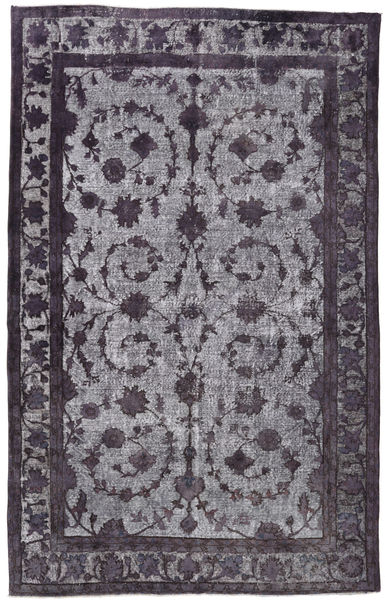 Colored Vintage Relief Koberec 206X320 Moderní Ručně Tkaný Nachový/Tmavě Fialová/Světle Šedá (Vlna, Turecko)