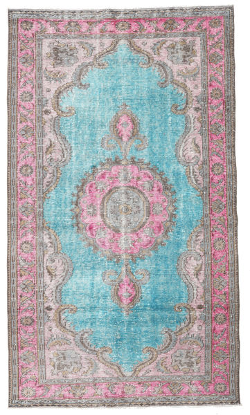 Colored Vintage Relief Tæppe 157X272 Ægte Moderne Håndknyttet Lysegrå/Lyserød (Uld, Tyrkiet)