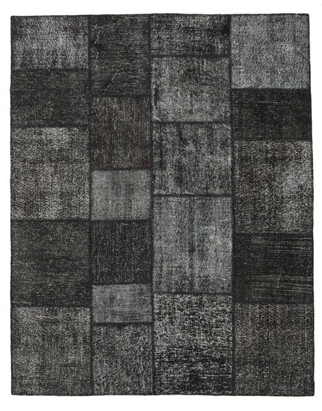 Patchwork Matto 200X250 Moderni Käsinsolmittu Tummanharmaa/Musta (Villa, Turkki)