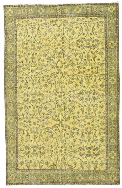 Colored Vintage Teppe 183X290 Ekte Moderne Håndknyttet Gul/Olivengrønn (Ull, Tyrkia)