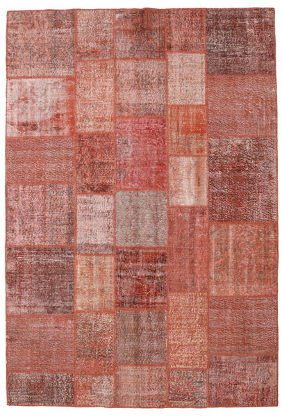 Patchwork Teppe 205X301 Ekte Moderne Håndknyttet Mørk Rød/Brun (Ull, Tyrkia)