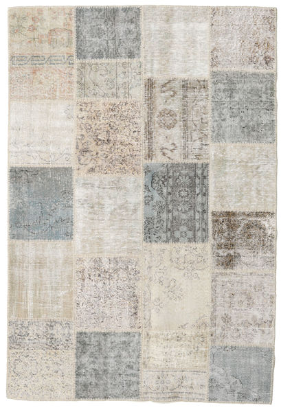 Patchwork Tapis 156X235 Moderne Fait Main Gris Clair (Laine, Turquie)