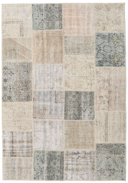 Patchwork Covor 157X227 Modern Lucrat Manual Gri Deschis/Maro Deschis (Lână, Turcia)