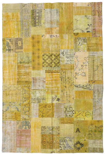 Patchwork Tappeto 203X301 Moderno Fatto A Mano Giallo/Verde Oliva (Lana, Turchia)