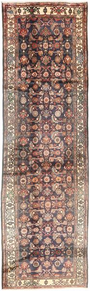 Hamadã Tapete 110X383 Oriental Feito A Mão Tapete Passadeira Castanho Escuro/Vermelho Escuro (Lã, Pérsia/Irão)