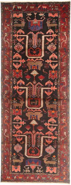 Hamadan Teppe 107X297 Ekte Orientalsk Håndknyttet Teppeløpere Brun/Mørk Brun (Ull, Persia/Iran)
