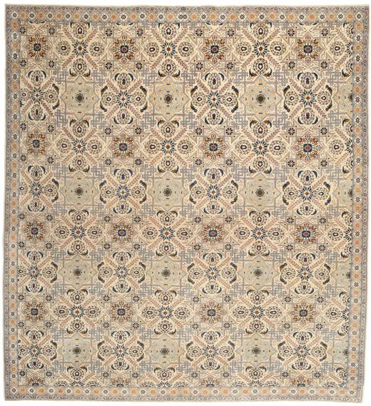 Najafabad Patine Sag 262X280 Autentični
 Orijentalni Ručno Uzlan Kvadratni Svjetlosiva/Bež Veliki (Vuna, Perzija/Iran)