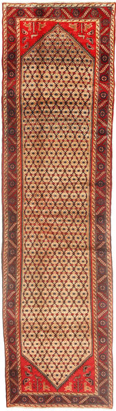 Hamadã Tapete 108X405 Oriental Feito A Mão Tapete Passadeira Vermelho/Castanho Escuro (Lã, Pérsia/Irão)