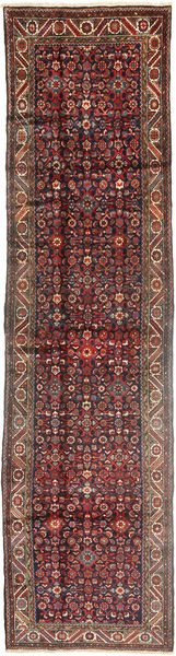 Hosseinabad Rug 108X430 Authentic
 Oriental Handknotted Hallway Runner
 Dark Red/Brown (Wool, Persia/Iran)