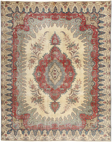 Tabriz Patina Szőnyeg 272X352 Keleti Csomózású Világosszürke/Barna/Bézs Nagy (Gyapjú, Perzsia/Irán)