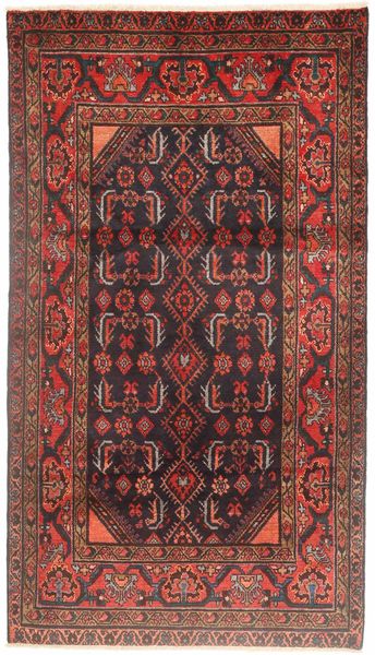 Hamadan Tapis 112X200 D'orient Fait Main Rouge Foncé/Marron (Laine, Perse/Iran)