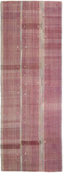 Kilim Tapete 155X450 Oriental Tecidos À Mão Tapete Passadeira Roxo/Cinzento Claro (Lã, Pérsia/Irão)