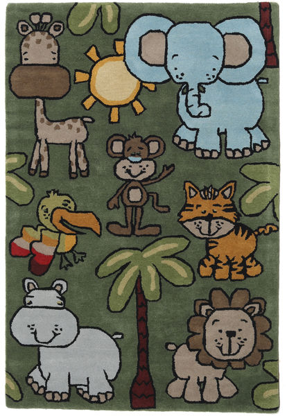 Savann Handtufted Szőnyeg 120X180 Modern Sötétzöld/Fekete (Gyapjú, India)