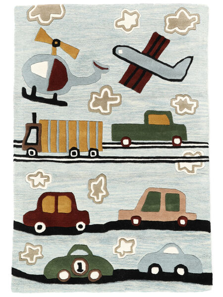 Cars Handtufted Koberec 170X240 Moderní Světle Šedá/Světle Modrý (Vlna, Indie)