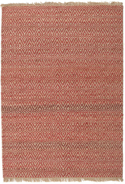 Jaque Jute Alfombra 140X200 Moderna Tejida A Mano Marrón/Marrón Claro/Rojo Oscuro ( India)