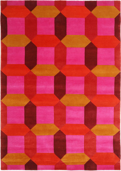 Octagon - Ροζ/Multi Χαλι 170X240 Σύγχρονα Χειροποιητο Ροζ/Πορτοκαλί/Στο Χρώμα Της Σκουριάς (Μαλλί, Ινδικά)