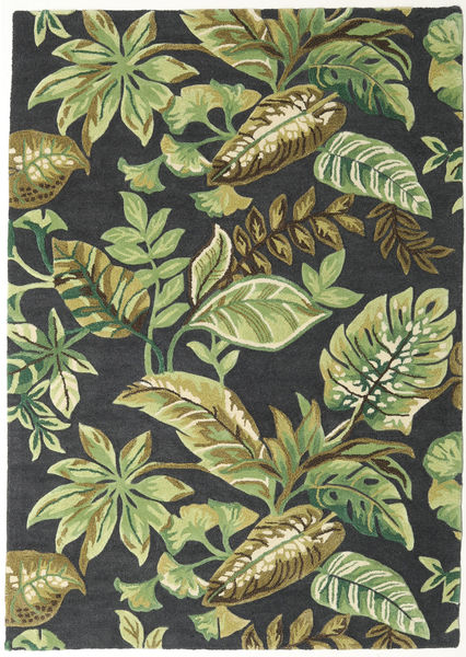 Jungel - Verde/Preto Tapete 160X230 Moderno Cinza Escuro/Verde Claro (Lã, Índia)