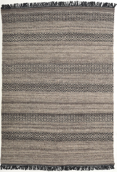 Hedda - Brown Rug 140X200 Authentic
 Modern Handwoven Dark Grey/Light Brown/Light Grey (Wool, India)