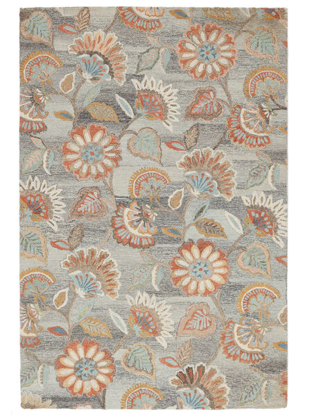 Rusty Flowers - Grau/Rost Teppich
 200X300 Moderner Hellgrau/Beige (Wolle, Indien)