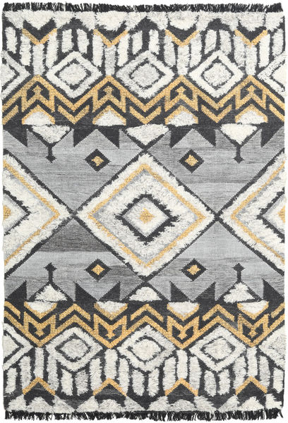 Deco Tapete 160X230 Moderno Tecidos À Mão Cinzento Claro/Preto (Lã, Índia)