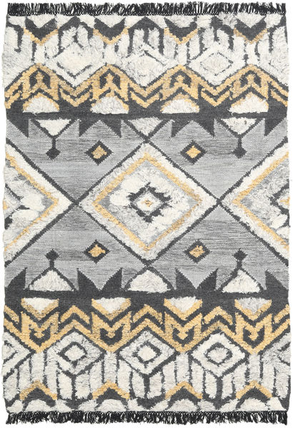 Deco Tapete 140X200 Moderno Tecidos À Mão Cinza Escuro/Cinzento Claro (Lã, Índia)