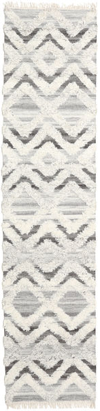 Lydia Koberec 80X350 Moderní Ruční Tkaní Běhoun Béžová/Tmavá Béžová (Vlna, Indie)