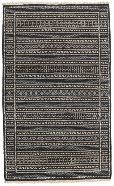Kilim Persa Tapete 80X130 Oriental Tecidos À Mão Preto/Cinza Escuro/Cinzento Claro (Lã, Pérsia/Irão)