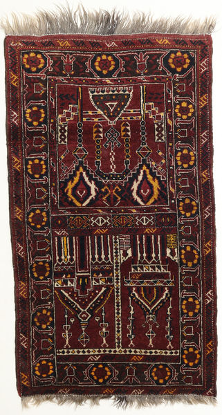 Afegão Khal Mohammadi Tapete 67X120 Oriental Feito A Mão Castanho Escuro/Vermelho Escuro (Lã, Afeganistão)