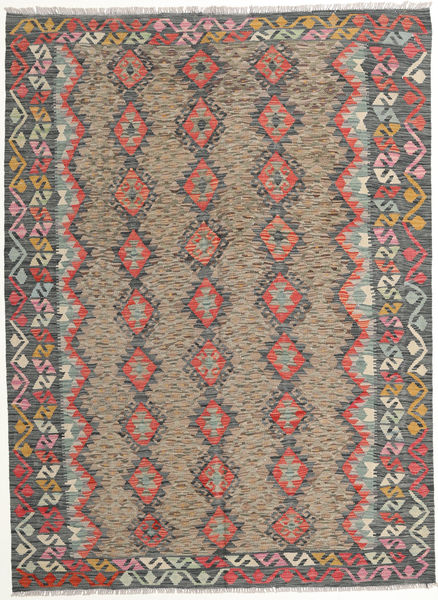 Kilim Afegão Old Style Tapete 177X240 Oriental Tecidos À Mão Castanho Claro/Cinza Escuro (Lã, Afeganistão)
