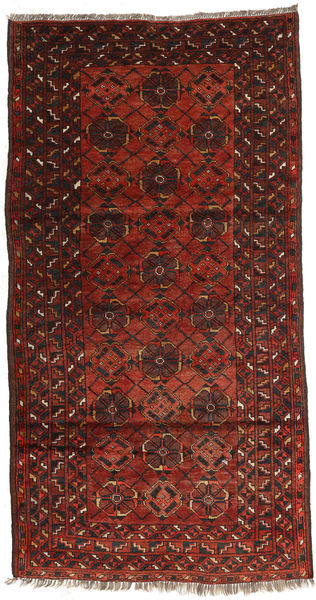 Afegão Khal Mohammadi Tapete 105X205 Oriental Feito A Mão Vermelho Escuro/Castanho Escuro (Lã, Afeganistão)