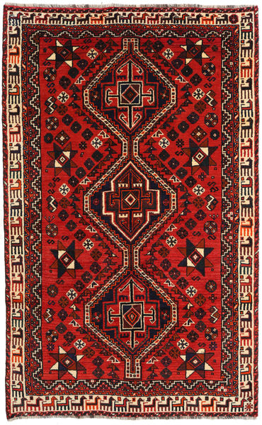 Shiraz Rug 157X254 Authentic
 Oriental Handknotted Black/Rust Red/Dark Red (Wool, Persia/Iran)