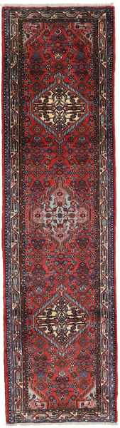 Hamadan Tapis 78X292 D'orient Fait Main Tapis Couloir Rouge Foncé/Noir (Laine, Perse/Iran)