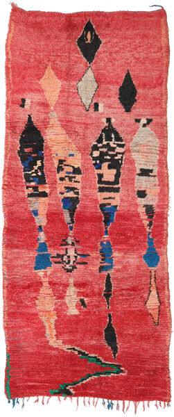 Berber Moroccan - Beni Ourain Ковер 158X366 Современный Ковры Ручной Работы Темно-Бежевый/Красный (Шерсть, Марокко)