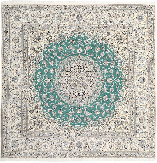 Наин 9La Ковер 290X298 Ковры Ручной Работы Светло-Серый/Бежевый Большой (Шерсть/Шелк, Персия/Иран)