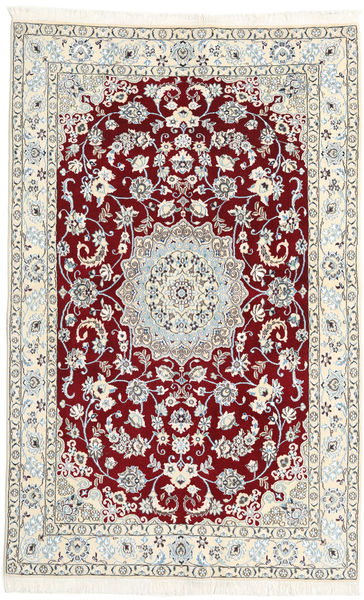 Nain 9La Tapijt 130X204 Echt Oosters Handgeknoopt Lichtgrijs/Beige/Donkerrood (Wol/Zijde, Perzië/Iran)