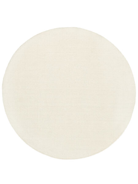 Kilim Loom - Off White Rug Ø 300 Authentic
 Modern Handwoven Round Beige Large (Wool, India)