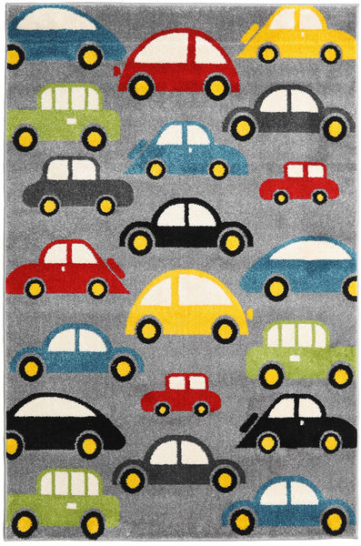 Cars Tapete 120X180 Moderno Cinza Escuro/Bege ( Turquia)