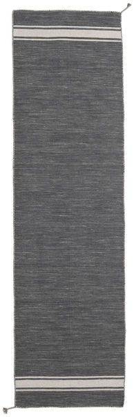 Ernst - Cinza Escuro/Bege Claro Tapete 80X400 Moderno Tecidos À Mão Tapete Passadeira Cinza Escuro (Lã, Índia)