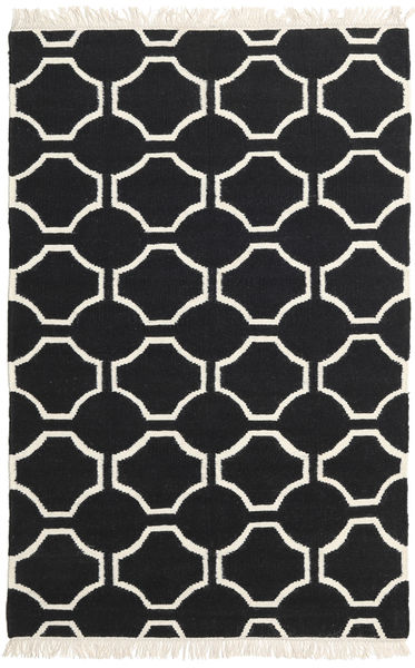London - Black/Off White Rug 120X180 Authentic
 Modern Handwoven Black/Beige (Wool, India)