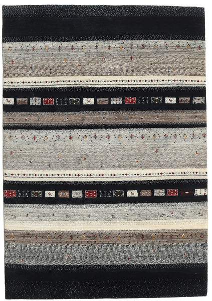 Gabbeh Loribaft Rug 137X198 Authentic
 Modern Handknotted Black/Light Grey (Wool, India)
