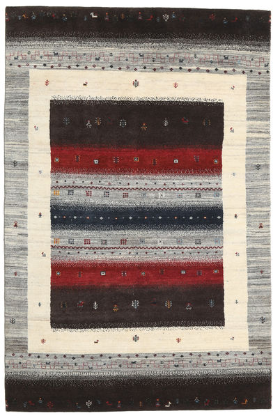 Gabbeh Loribaft Rug 136X206 Authentic
 Modern Handknotted Dark Brown/Beige/Light Grey (Wool, India)