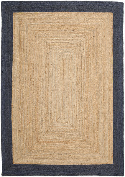 Frida Frame - Natural/Navy Tapete 160X230 Moderno Tecidos À Mão Castanho Claro/Bege Escuro/Azul Escuro ( Índia)