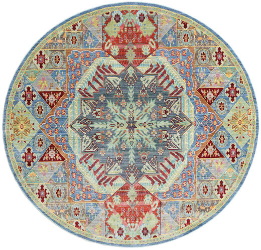 Simav Tapete Ø 200 Moderno Redondo Cinzento Claro/Castanho ( Turquia)